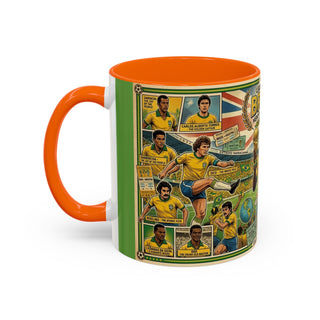 Brasil Soccer Legends Collage Mug | Accent Coffee Mug 11/15oz