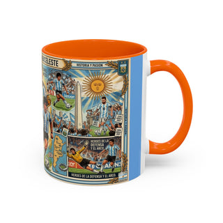 Argentina Soccer Legends Collage Mug | Accent Coffee Mug