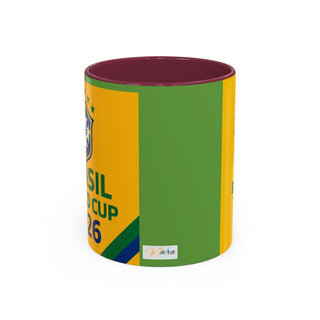 Brasil World Cup 2026 Mug | Yellow Soccer Crest, 11oz or 15oz
