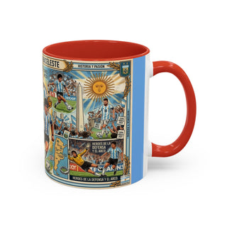 Argentina Soccer Legends Collage Mug | Accent Coffee Mug