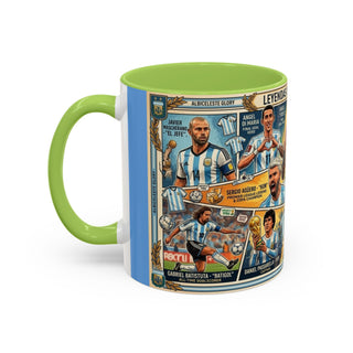 Argentina Soccer Legends Collage Mug | Accent Coffee Mug