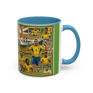 Brasil Soccer Legends Collage Mug | Accent Coffee Mug 11/15oz