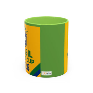 Brasil World Cup 2026 Mug | Yellow Soccer Crest, 11oz or 15oz