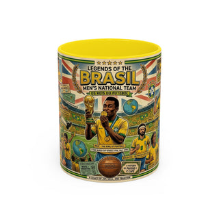Brasil Soccer Legends Collage Mug | Accent Coffee Mug 11/15oz
