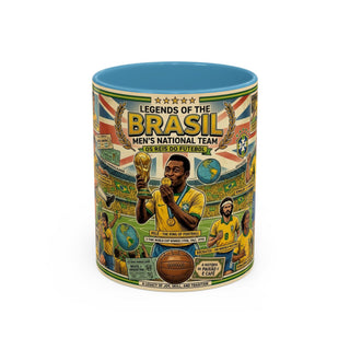 Brasil Soccer Legends Collage Mug | Accent Coffee Mug 11/15oz