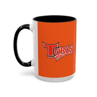Toros Logo Accent Mug | Orange Black 11oz 15oz Ceramic