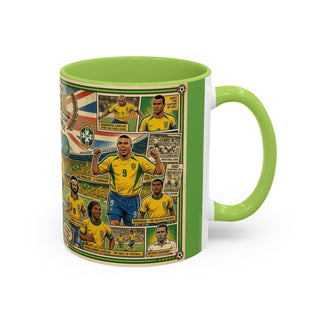 Brasil Soccer Legends Collage Mug | Accent Coffee Mug 11/15oz