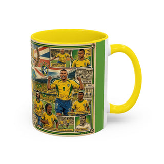 Brasil Soccer Legends Collage Mug | Accent Coffee Mug 11/15oz