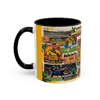 Colombian Football Legends Mug | Los Cafeteros Soccer Collage Coffee Mug