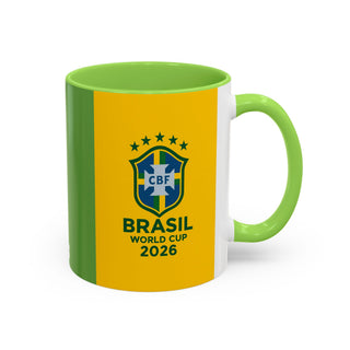Brasil World Cup 2026 Mug | Yellow Soccer Crest, 11oz or 15oz