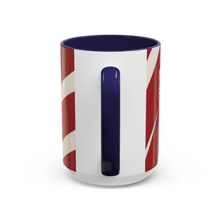 Norway Crest Accent Coffee Mug | Norwegian Flag Stripe Ceramic