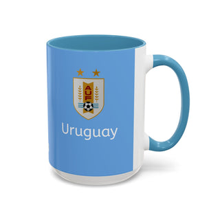 Uruguay Crest Logo Accent Coffee Mug | Light Blue 11oz 15oz