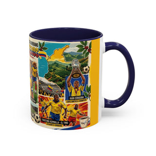 Colombian Football Legends Mug | Los Cafeteros Soccer Collage Coffee Mug