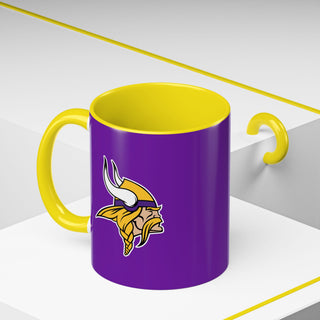 Minnesota Vikings Accent Coffee Mug – Purple & Yellow Team Logo 11/15oz