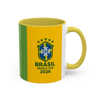 Brasil World Cup 2026 Mug | Yellow Soccer Crest, 11oz or 15oz