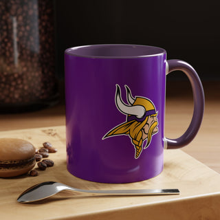 Minnesota Vikings Accent Coffee Mug – Purple & Yellow Team Logo 11/15oz