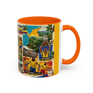 Colombian Football Legends Mug | Los Cafeteros Soccer Collage Coffee Mug