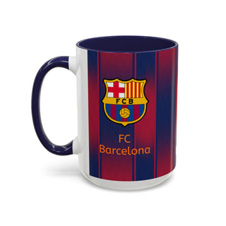 FC Barcelona Crest Coffee Mug | Accent Team Stripe Mug