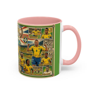Brasil Soccer Legends Collage Mug | Accent Coffee Mug 11/15oz