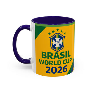 Brasil World Cup 2026 Mug | Yellow Soccer Crest, 11oz or 15oz