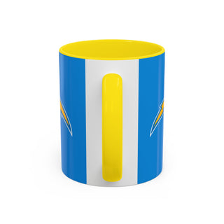 Los Angeles Chargers Lightning Bolt Accent Coffee Mug — NFL Team Coffee Mug