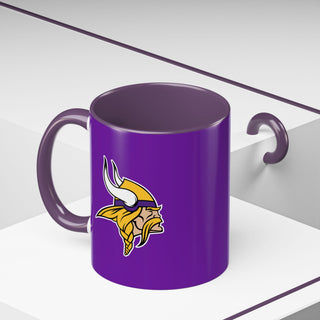 Minnesota Vikings Accent Coffee Mug – Purple & Yellow Team Logo 11/15oz