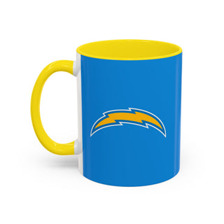 Los Angeles Chargers Lightning Bolt Accent Coffee Mug — NFL Team Coffee Mug