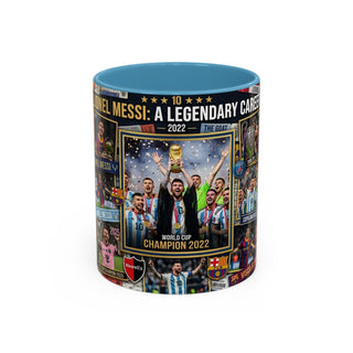Lionel Messi Legendary Career Mug | World Cup Champion 2022 Accent Coffee Mug