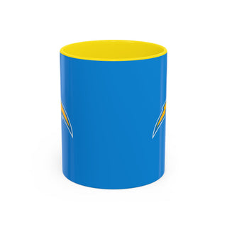 Los Angeles Chargers Lightning Bolt Accent Coffee Mug — NFL Team Coffee Mug