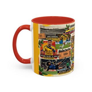 Colombian Football Legends Mug | Los Cafeteros Soccer Collage Coffee Mug