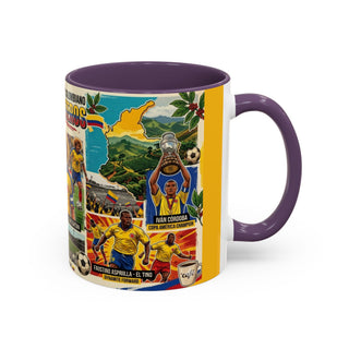 Colombian Football Legends Mug | Los Cafeteros Soccer Collage Coffee Mug