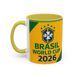 Brasil World Cup 2026 Mug | Yellow Soccer Crest, 11oz or 15oz