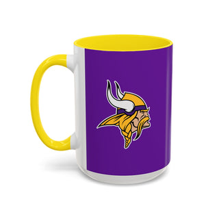 Minnesota Vikings Accent Coffee Mug – Purple & Yellow Team Logo 11/15oz