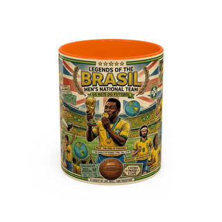 Brasil Soccer Legends Collage Mug | Accent Coffee Mug 11/15oz