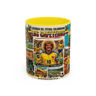 Colombian Football Legends Mug | Los Cafeteros Soccer Collage Coffee Mug