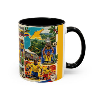 Colombian Football Legends Mug | Los Cafeteros Soccer Collage Coffee Mug