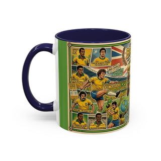 Brasil Soccer Legends Collage Mug | Accent Coffee Mug 11/15oz