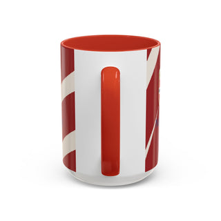 Norway Crest Accent Coffee Mug | Norwegian Flag Stripe Ceramic
