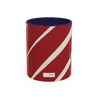 Norway Crest Accent Coffee Mug | Norwegian Flag Stripe Ceramic