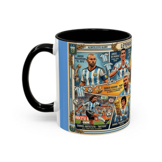 Argentina Soccer Legends Collage Mug | Accent Coffee Mug