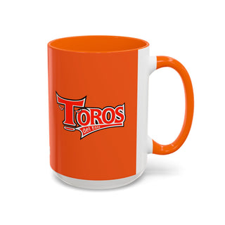 Toros Logo Accent Mug | Orange Black 11oz 15oz Ceramic
