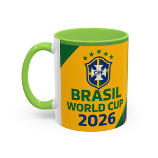 Brasil World Cup 2026 Mug | Yellow Soccer Crest, 11oz or 15oz