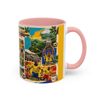 Colombian Football Legends Mug | Los Cafeteros Soccer Collage Coffee Mug