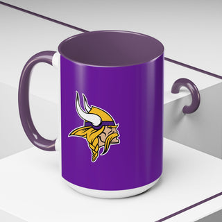 Minnesota Vikings Accent Coffee Mug – Purple & Yellow Team Logo 11/15oz
