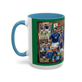 Azzurri Legends Italy Soccer Collage Accent Coffee Mug | Football Icons