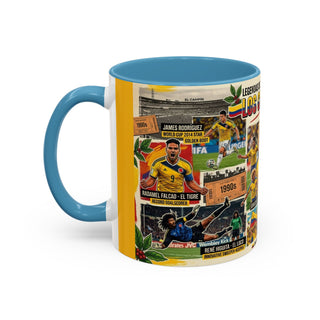 Colombian Football Legends Mug | Los Cafeteros Soccer Collage Coffee Mug