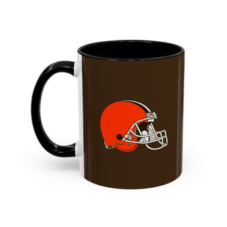 Cleveland Browns Helmet Accent Coffee Mug — Brown & Orange NFL Fan Gift (11/15oz)