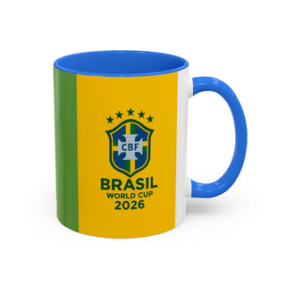 Brasil World Cup 2026 Mug | Yellow Soccer Crest, 11oz or 15oz