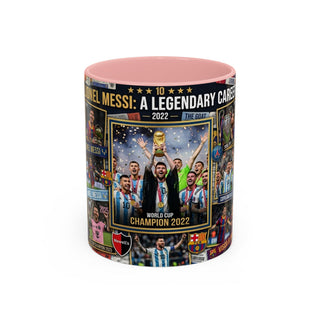 Lionel Messi Legendary Career Mug | World Cup Champion 2022 Accent Coffee Mug