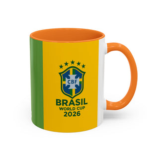 Brasil World Cup 2026 Mug | Yellow Soccer Crest, 11oz or 15oz